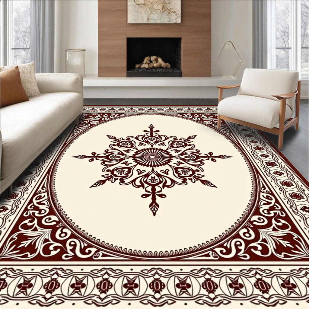 Ornate Floral Medallion Design Rug