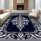 Ornate Scrollwork Border Design Rug