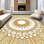 Radiant Sun Burst Geometric Art Rug