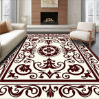 Intricate Floral Medallion Ornamental Border Rug