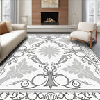 Ornate Floral Scrollwork Inspired Design Rug