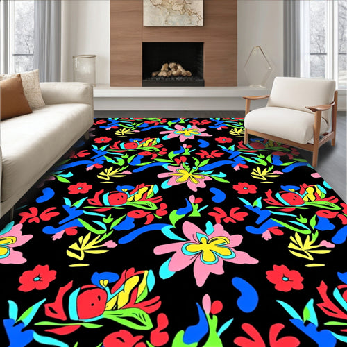 Abstract Floral Bloom Pattern Rug