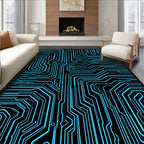 Futuristic Circuit Board Abstract Pattern Rug