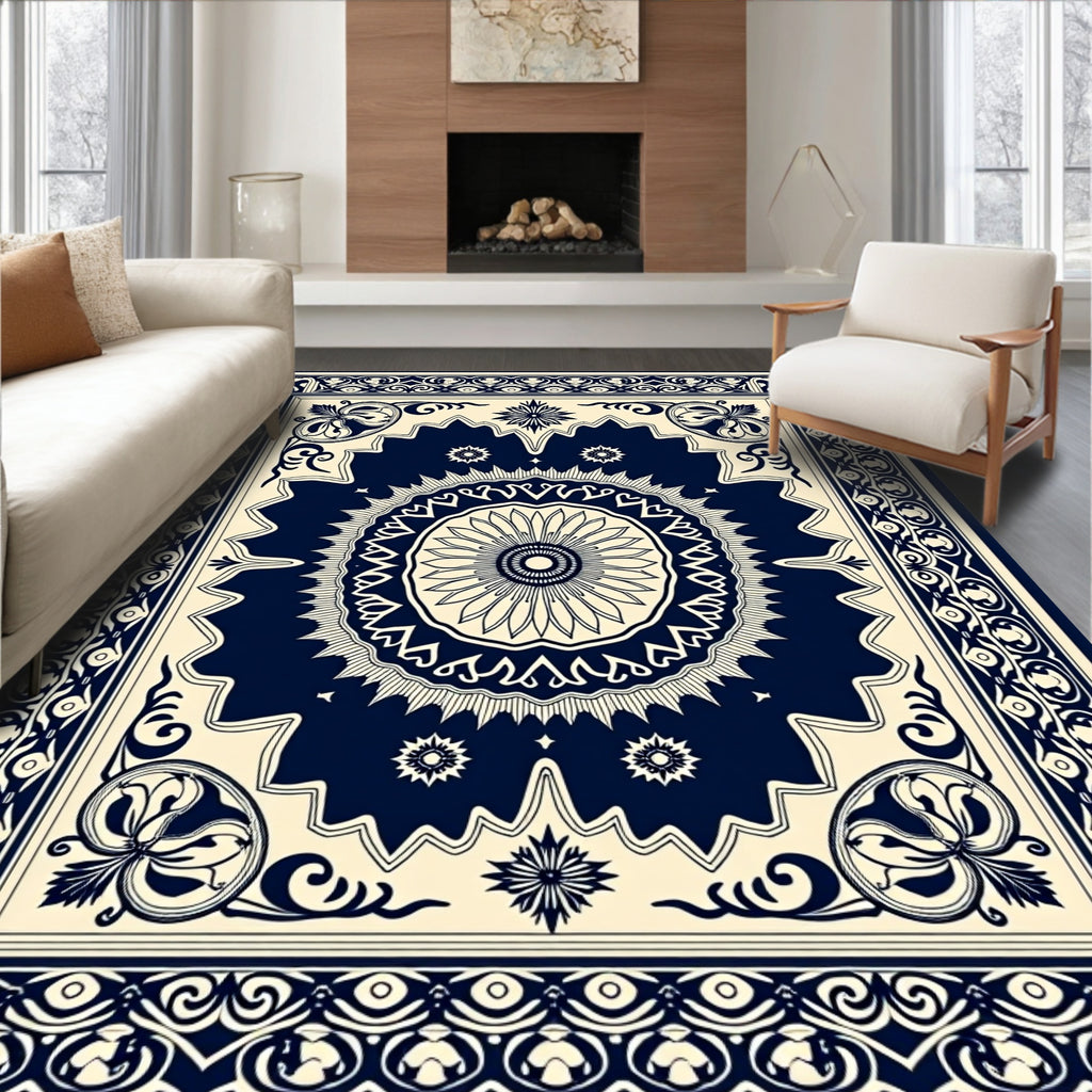 Intricate Floral Medallion Pattern Rug