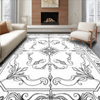 Elegant Floral Scrollwork Vintage Design Rug