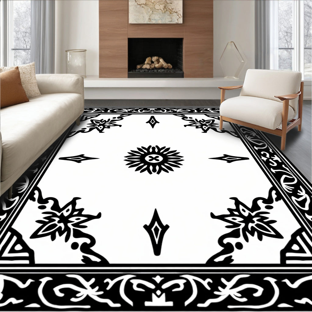 Floral Diamond Intricate Pattern Rug