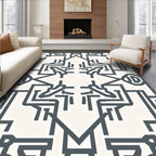Modern Maze Geometric Pattern Rug