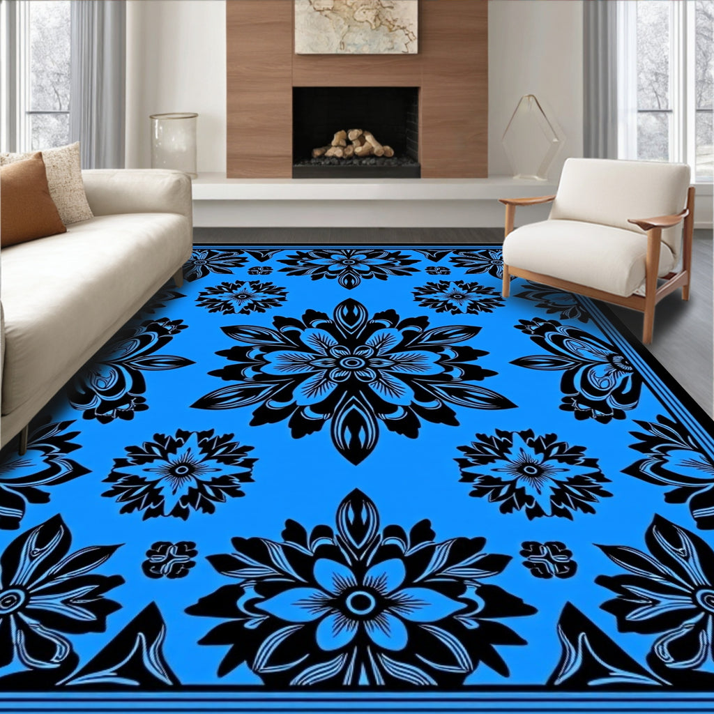Bold Floral Medallion Pattern Rug