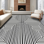 Modern Parallel Lines Geometric Pattern Rug