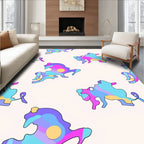Abstract Swirls Shapes Vibrant Pattern Rug