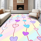 Pastel Heart Dangle Design Rug