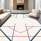 Geometric Abstract Design With Pink Accents Rug
