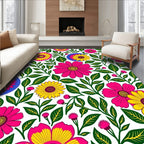 Vibrant Floral Pattern Design Rug