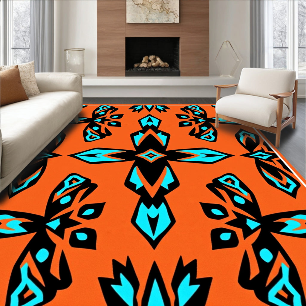 Bold Geometric Symmetry Print Rug