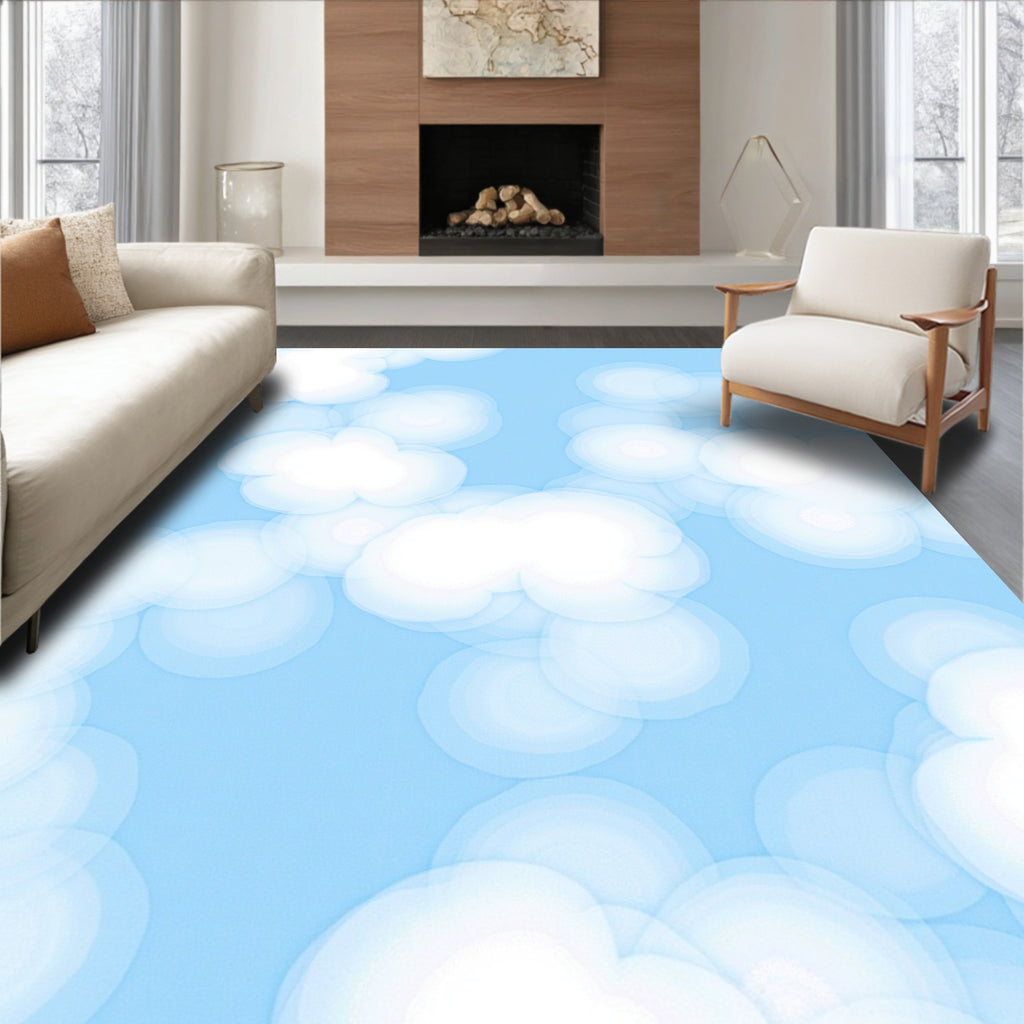 Whimsical Cloud Pattern Rug