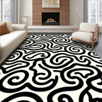 Abstract Swirl Graphic Pattern Rug