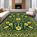 Elaborate Floral Medallion Pattern Rug