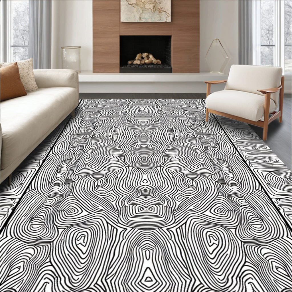 Abstract Line Art Symmetry Design Rug