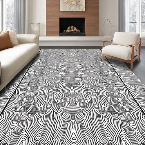 Abstract Line Art Symmetry Design Rug