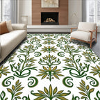 Art Nouveau Green Floral Vines Rug