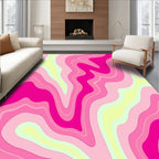 Abstract Swirling Pink Yellow Pattern Rug