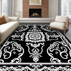 Classic Damask Inspired Ornamental Pattern Rug