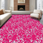 Whimsical Abstract White Swirls Rug