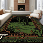 Enchanted Forest Mushroom Art Nouveau Rug