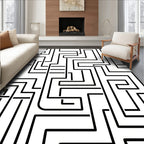 Bold Maze Pattern Design Rug