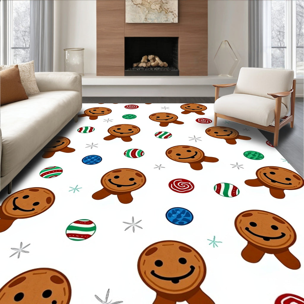 Holiday Gingerbread Man Candy Collection Rug