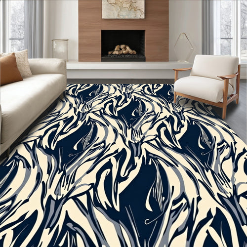 Abstract Organic Swirl Pattern Rug