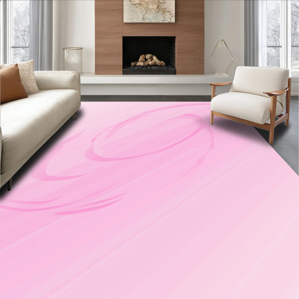 Abstract Pink Brush Stroke Pattern Rug
