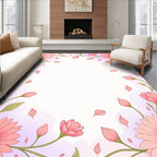Soft Pink Floral Vine Pattern Rug