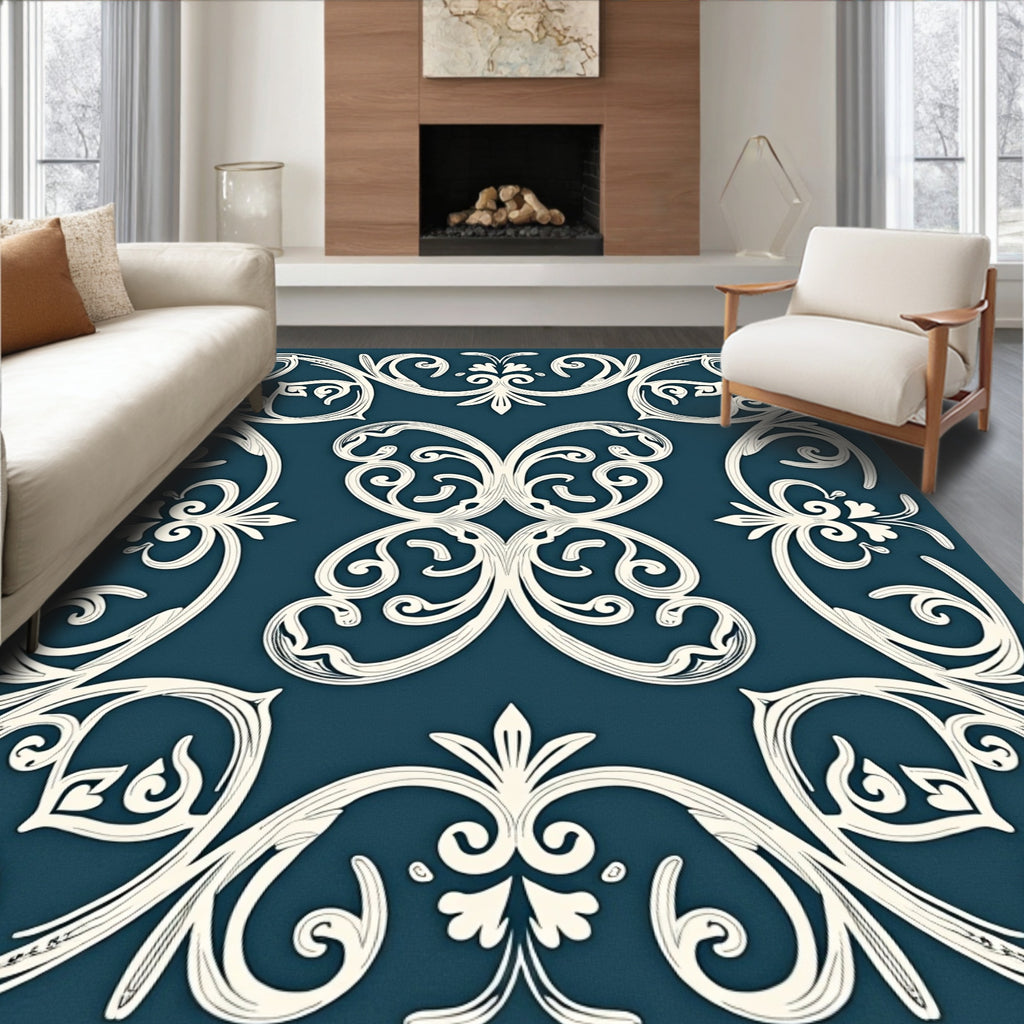 Classic Vintage Scrollwork Design Rug