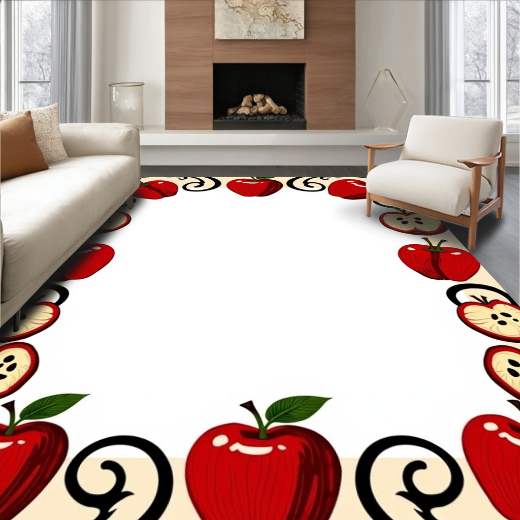 Red Apple Border Design Rug