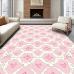 Fanciful Pink Lattice Design Rug