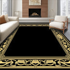 Art Nouveau Golden Floral Border Rug