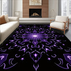 Vibrant Purple Starburst Mandala Rug