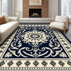 Classic Floral Starburst Medallion Pattern Rug