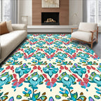 Vibrant Floral Damask Pattern Rug