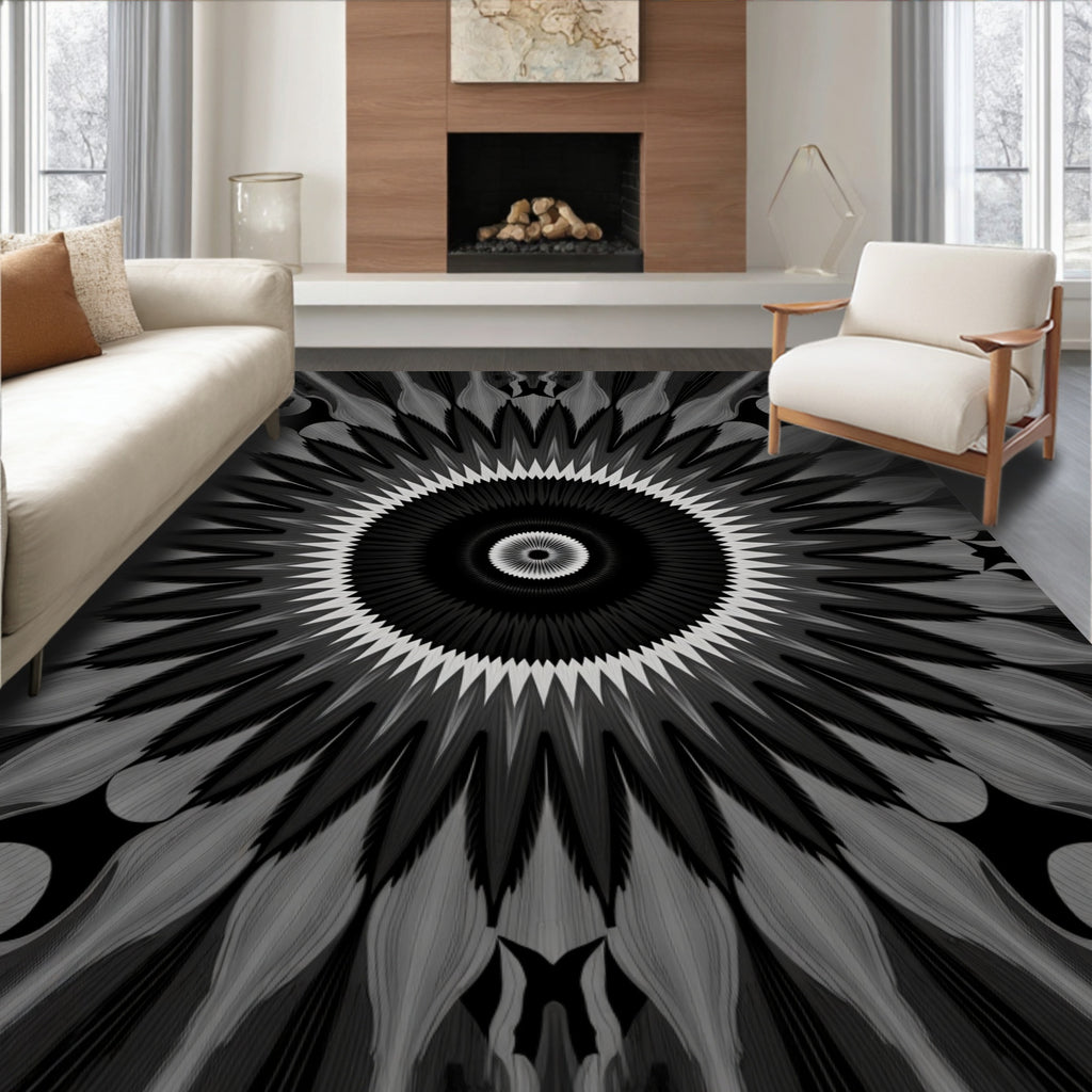 Radiant Symmetric Geometric Pattern Rug