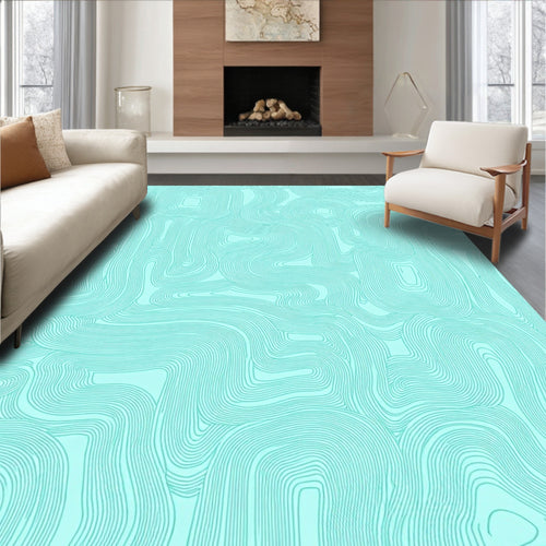 Abstract Merged Contour Pattern Rug