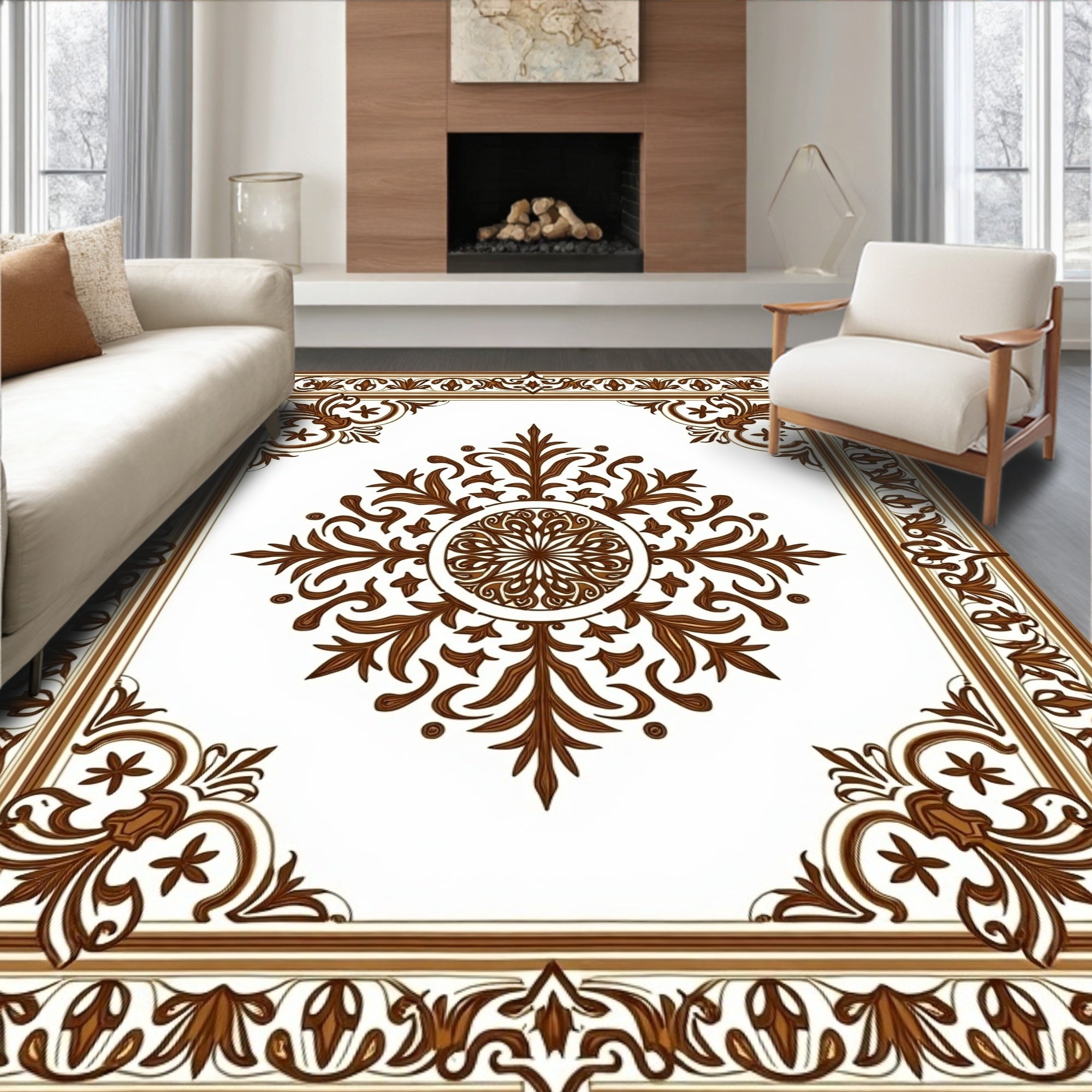 Ornate Floral Lattice Classic Design Rug