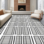 Geometric Linear Grid Pattern Rug