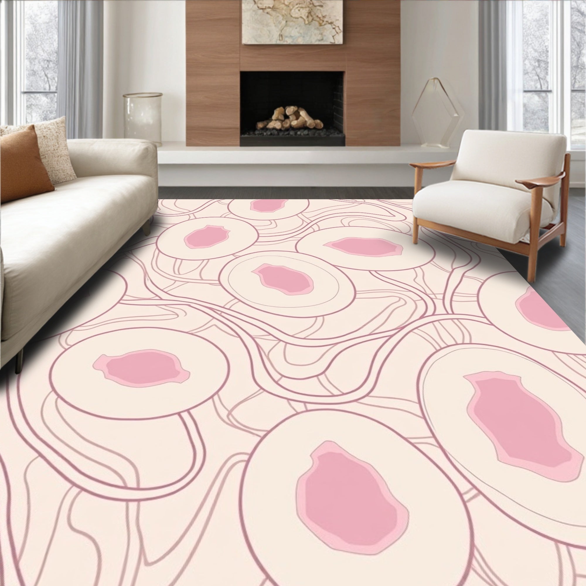 Soft Geode Stone Pattern Rug