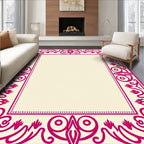 Ornate Scrollwork Detailed Frame Rug