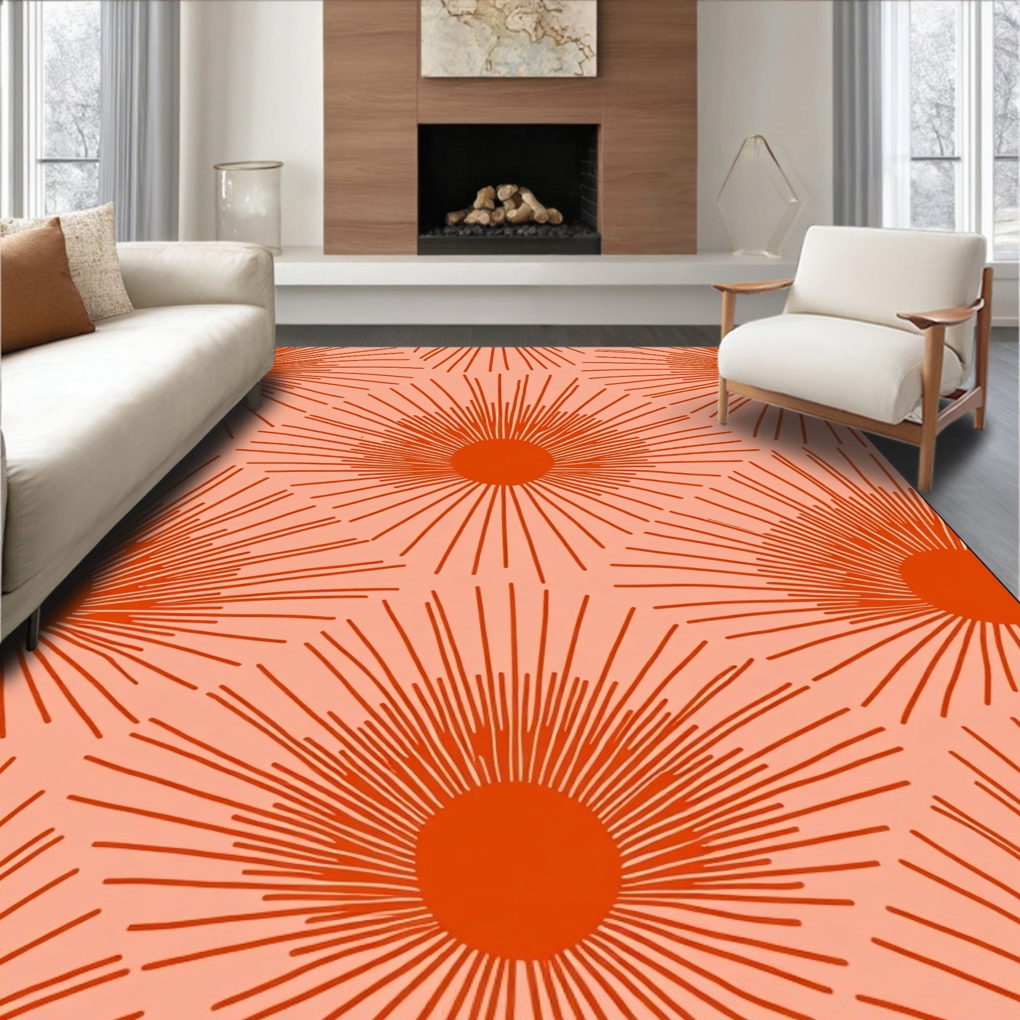 Radiant Starburst Patterned Rug