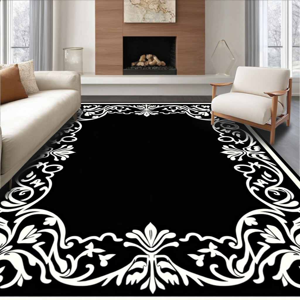 Intricate Filigree Border Design Rug