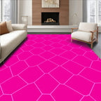 Pink Geometric Mosaic Pattern Rug