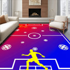 Soccer Field Red Blue Gradient Rug